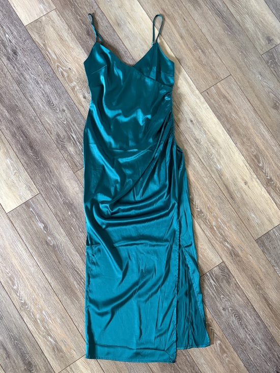 Forever 21 Dresses & Skirts - Forever 21 Teal Satin Slip Maxi Dress